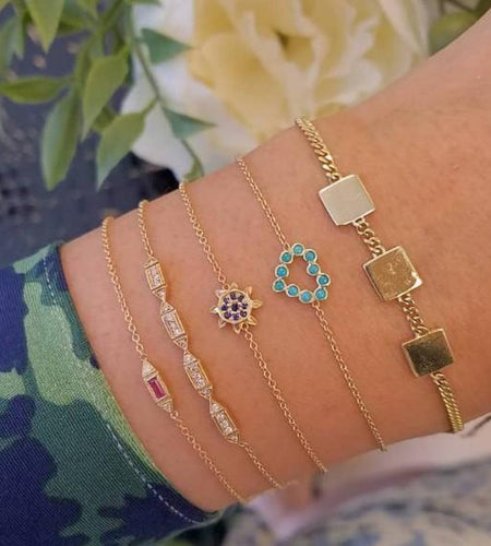 5 Piece Cute & Kitschy Pav'e Minimalist Bracelet Set