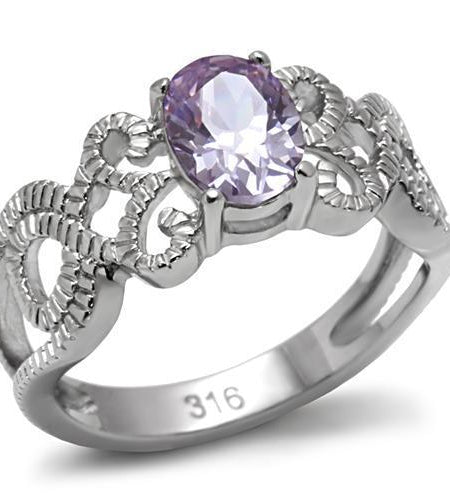 TK079 - High polished (no plating) Stainless Steel Ring with AAA Grade